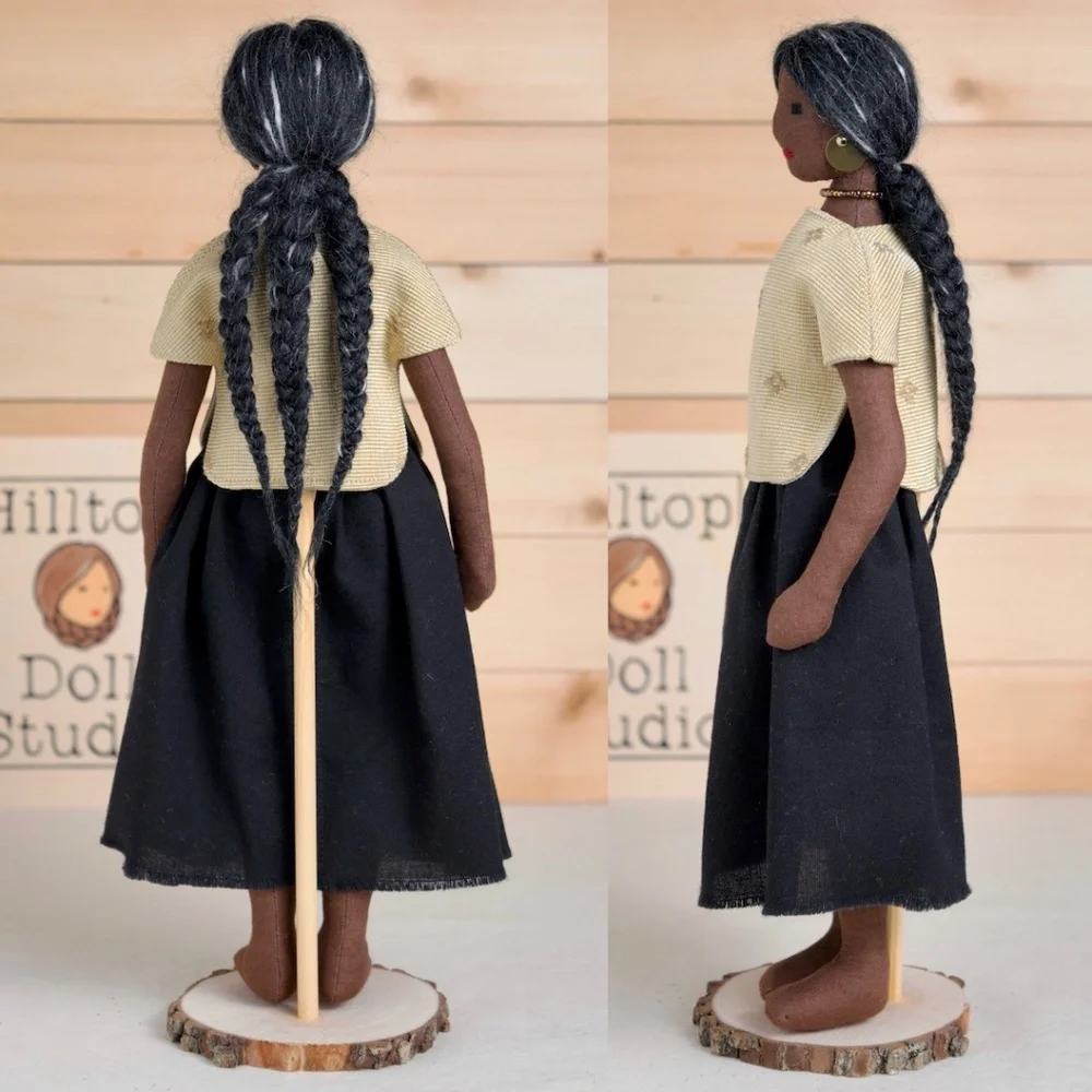 Fabric Doll "Annie" Handcrafted Textile Cloth Heirloom Primitive Doll - Picture 4 of 11
